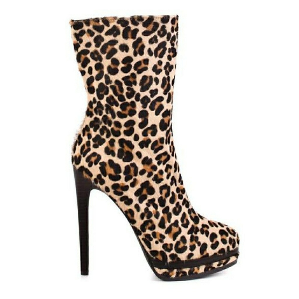 Leopard print boots